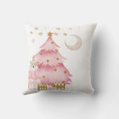 Coussin Vacances d'hiver rose ours coton (Verso)