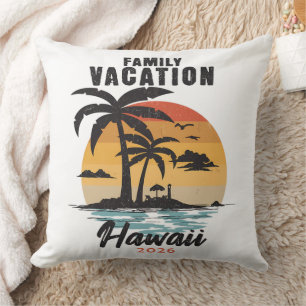 Coussin Vacances en famille Hawaii 2026 Tropical