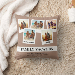 Coussin Vacances familiales personnalisées Style instantan