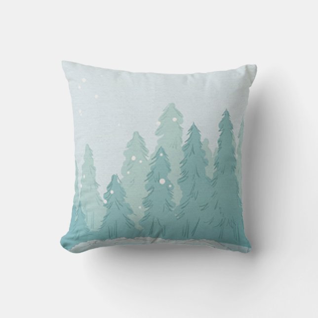 Coussin Vacances hiver saison neige (Recto)