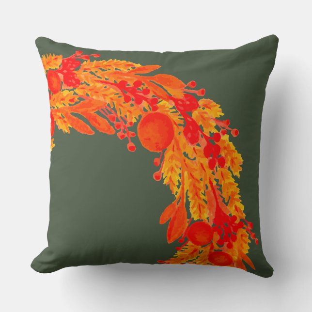 Coussin Vacances hivernales Chic Bright Wreath (Recto)