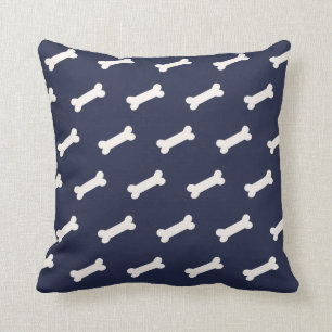 Coussin Vacances mignonnes de motif d'os de chien du bleu