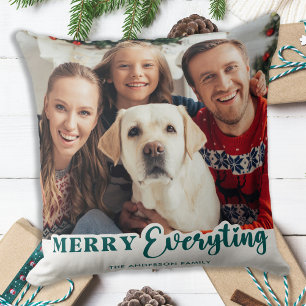 Coussin Vacances Photo moderne Famille personnalisée Noël