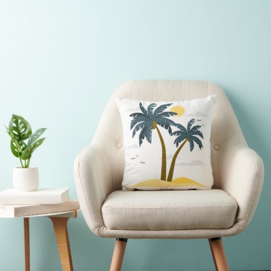 Coussin Vacances Plage Cute Palm Tropical (Chaise)