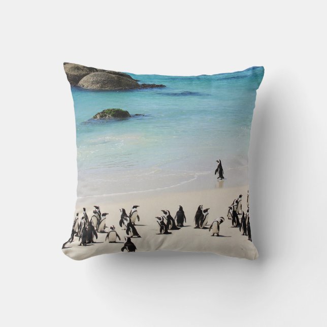 Coussin Vacances pour des pingouins (Recto)
