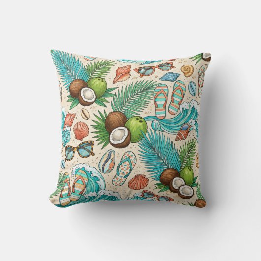 Coussin Vacances tropicales. (Recto)