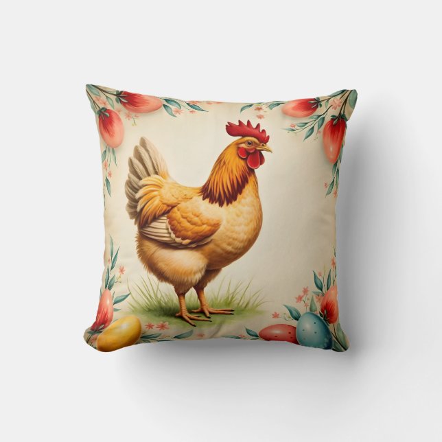Coussin Vacances Vintage Pâques Collection tendance (Recto)