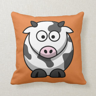 Coussin Vache à bande dessinée sur l'orange