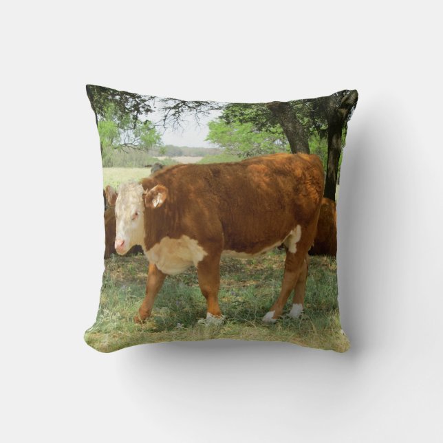 Coussin Vache au Texas (Recto)