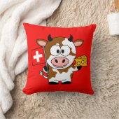 Coussin Vache avec fromage et drapeau suisse (Couverture)