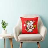 Coussin Vache avec fromage et drapeau suisse (Chaise)