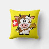 Coussin Vache avec fromage et drapeau suisse (Verso)
