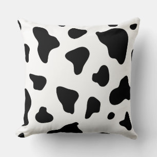 Coussin Vache blanche noire moderne cachée