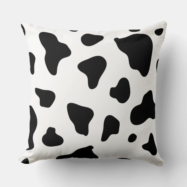 Coussin Vache blanche noire moderne cachée (Recto)
