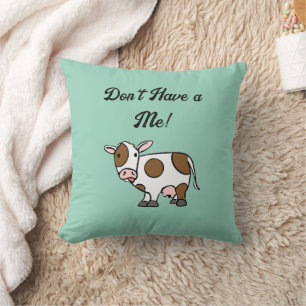 Coussin Vache caricaturale drôle avec une jolie attitude a