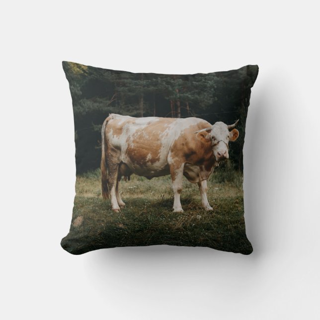 Coussin VACHE CHAINÉE Brown ET BLANCHE (Recto)