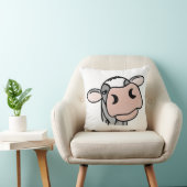 Coussin vache de dessin animé noir blanc rose baiser gris (Chaise)