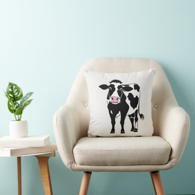 Coussin Vache de dessin sur blanc (Chaise)