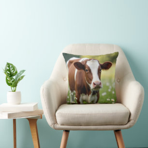 Coussin Vache De Guernesey Dans Le Champ De La Maisy