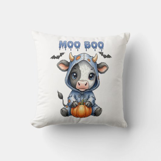 Coussin Vache de Halloween Moo Boo (Recto)