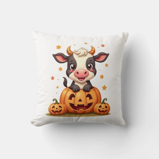 Coussin Vache de la parcelle de citrouilles (Recto)