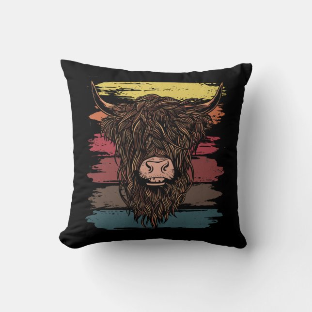 Coussin Vache des Highlands écossaise (Recto)