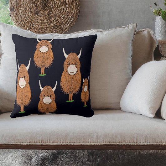 Coussin Vache écossaise amusante