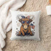Coussin Vache écossaise patriotique Bubblegum Gravure vint (Couverture)
