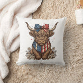 Coussin Vache écossaise patriotique vintage (Couverture)