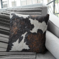 Vache en cuir Brown à outils Faux Cacher la fourru