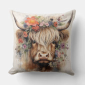 Coussin Vache HIghland en coiffure 3 de 4 (Recto)