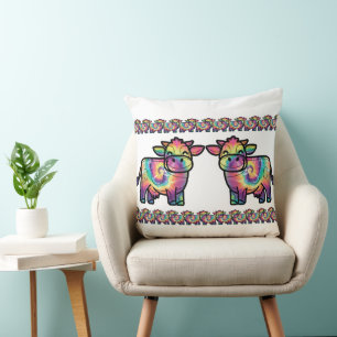 Coussin Vache laitière Tie Dye