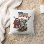 Coussin Vache Longhorn Patriotique et Conception Vectoriel (Couverture)