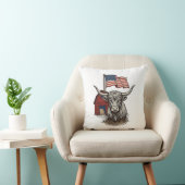 Coussin Vache Longhorn Patriotique et Conception Vectoriel (Chaise)