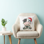 Coussin Vache Noël Animaux d'hiver Vaches de vacances (Chaise)
