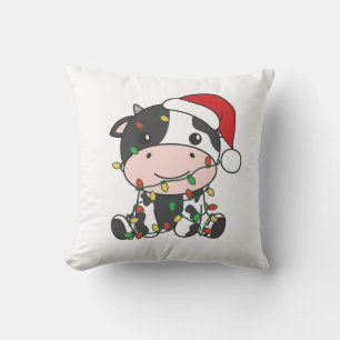 Coussin Vache Noël Animaux d'hiver Vaches de vacances