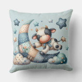 Coussin Vache Patchwork Mignonne au-Dessus de la Lune avec (Verso)