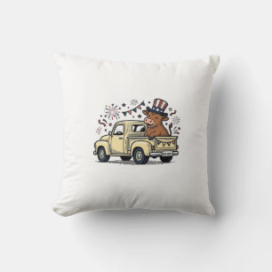 Coussin Vache patriotique conception vectorielle de camion