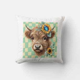 Coussin Vache Tournesol Png, Vache Highland Mignonne