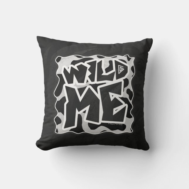 Coussin Vache Wild Me Noir et Blanc (Recto)
