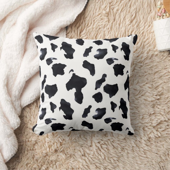 Coussin Vacheresse Imprimé Vache Noir Blanc   (Couverture)