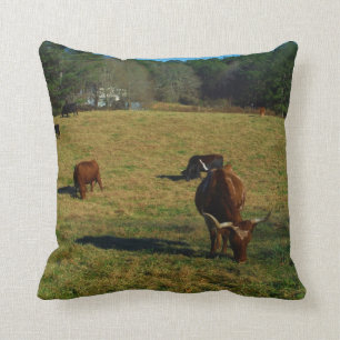 Coussin Vaches Brown et blanches de landes