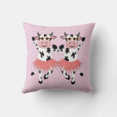 Coussin Vaches dansantes mignonnes et amusantes, coutume (Verso)