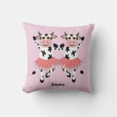 Coussin Vaches dansantes mignonnes et amusantes, coutume (Recto)