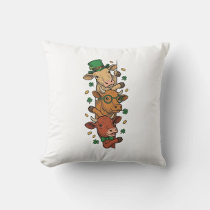 Coussin Vaches empilées mignonnes St Patrick Gravure vinta