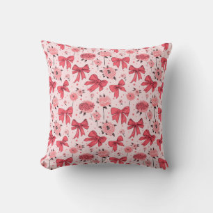 Coussin Vaches florales - Motif floral et ruban