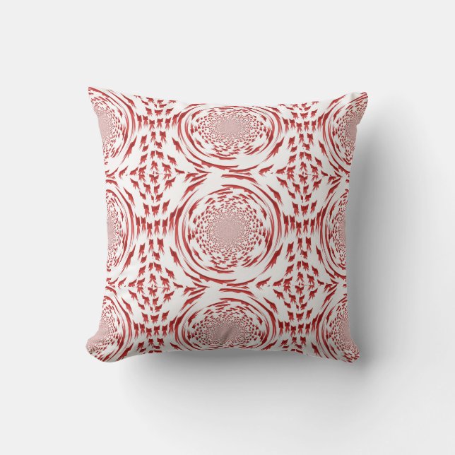 Coussin Vaches fractales rouges et blanches (Recto)