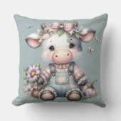 Coussin Vachette bébé pastel mignonne en salopette avec de (Recto)