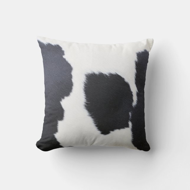 Coussin Vachette noire et blanche (Recto)