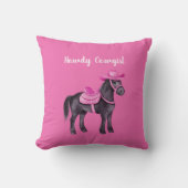Coussin Vachette Rose Howdy Cheval (Recto)